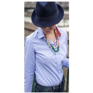 Evy’s Tree Cotton‎ Blue Button Down Shirt Sz 2XL
